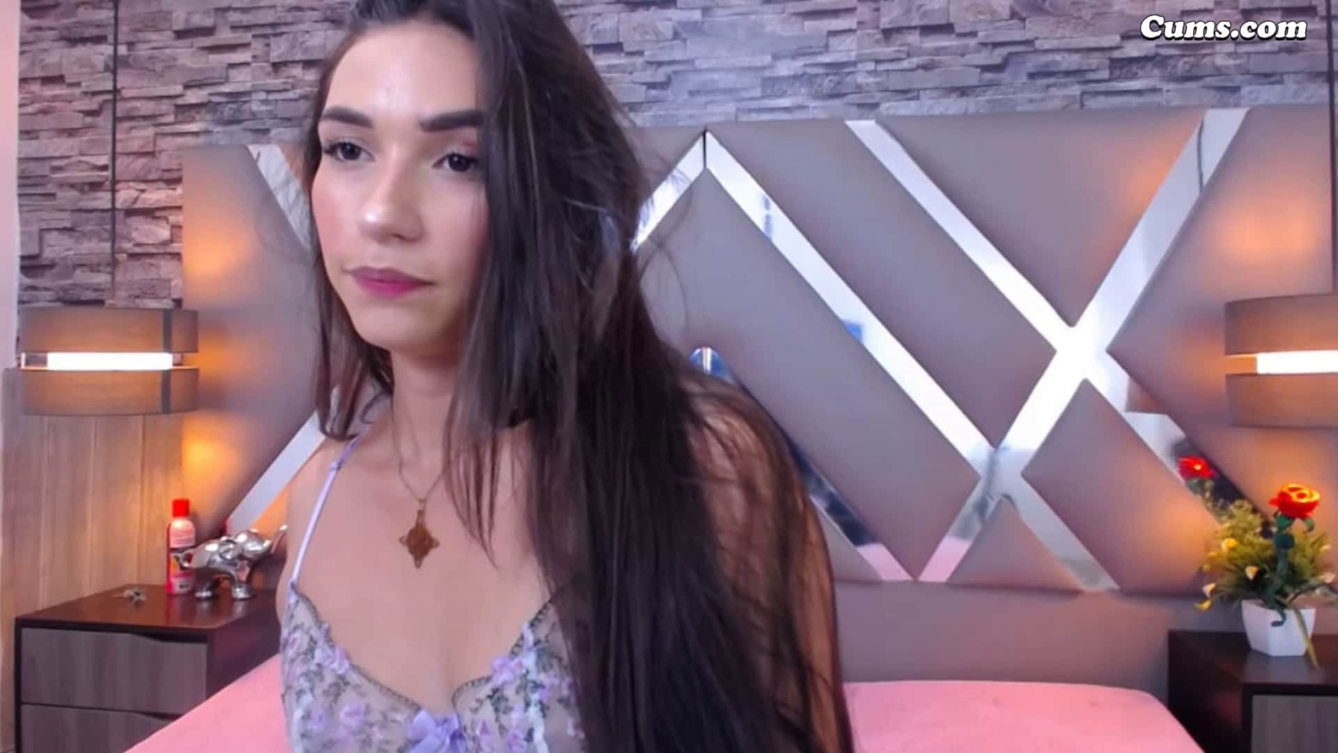 Slim chick teases and masturbates on live cam